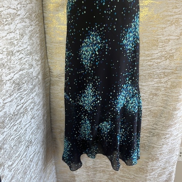 Vintage🧚♀️La Belle Women’s Navy/Blue Geometric Print Midi Length Dress - Picture 4 of 12